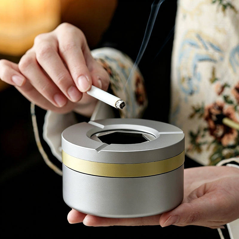 Tech Accessories Gifts For Men - BOLTIFY High-End Mechanical Rotating Ashtray with