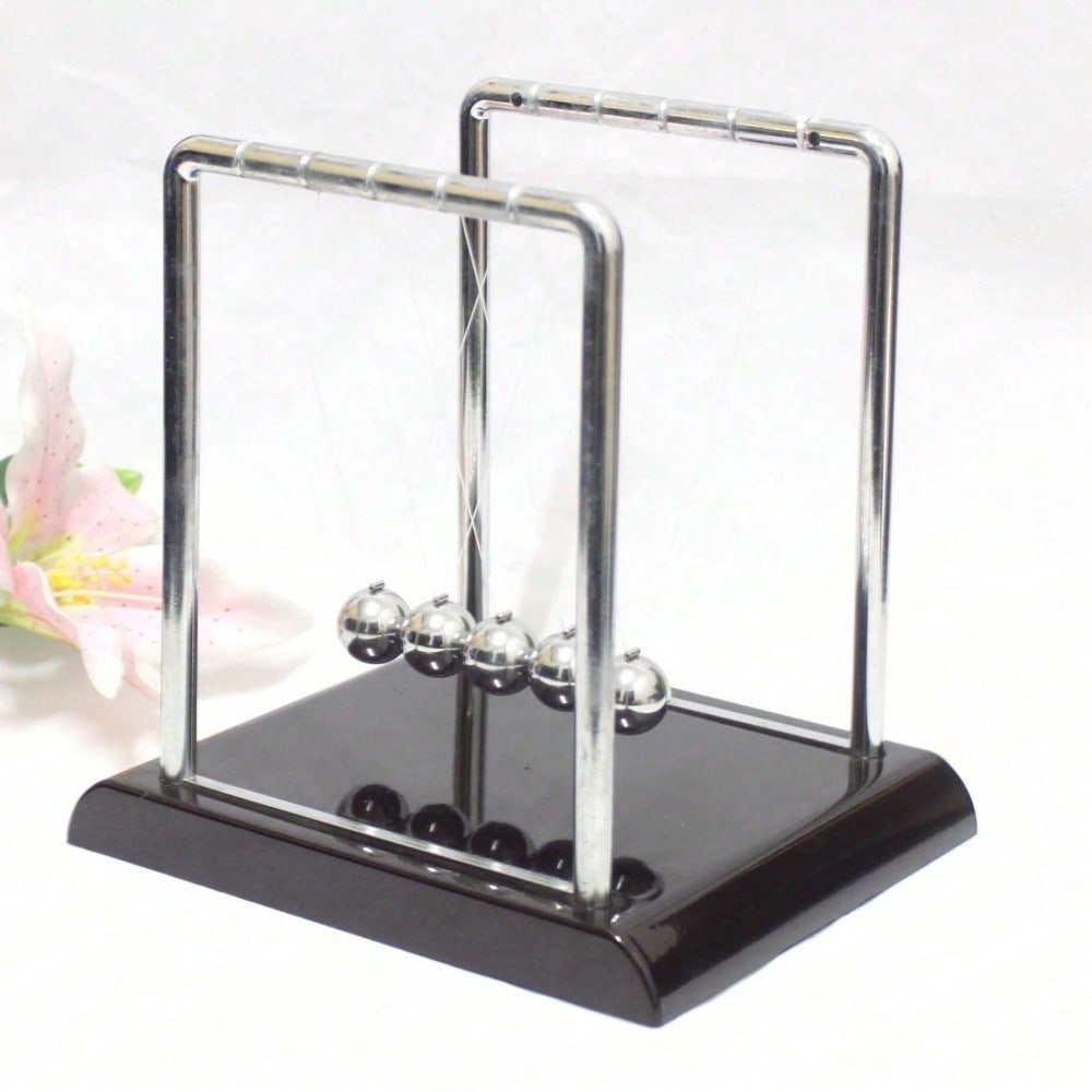 Tech Accessories Usa - Black Metal Newton's Cradle Balance Toy