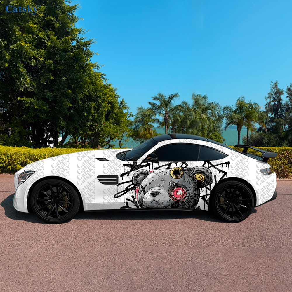 Tech Accessories Usa - Cyberpunk Tech Teddy-Bear Car Side Sticker