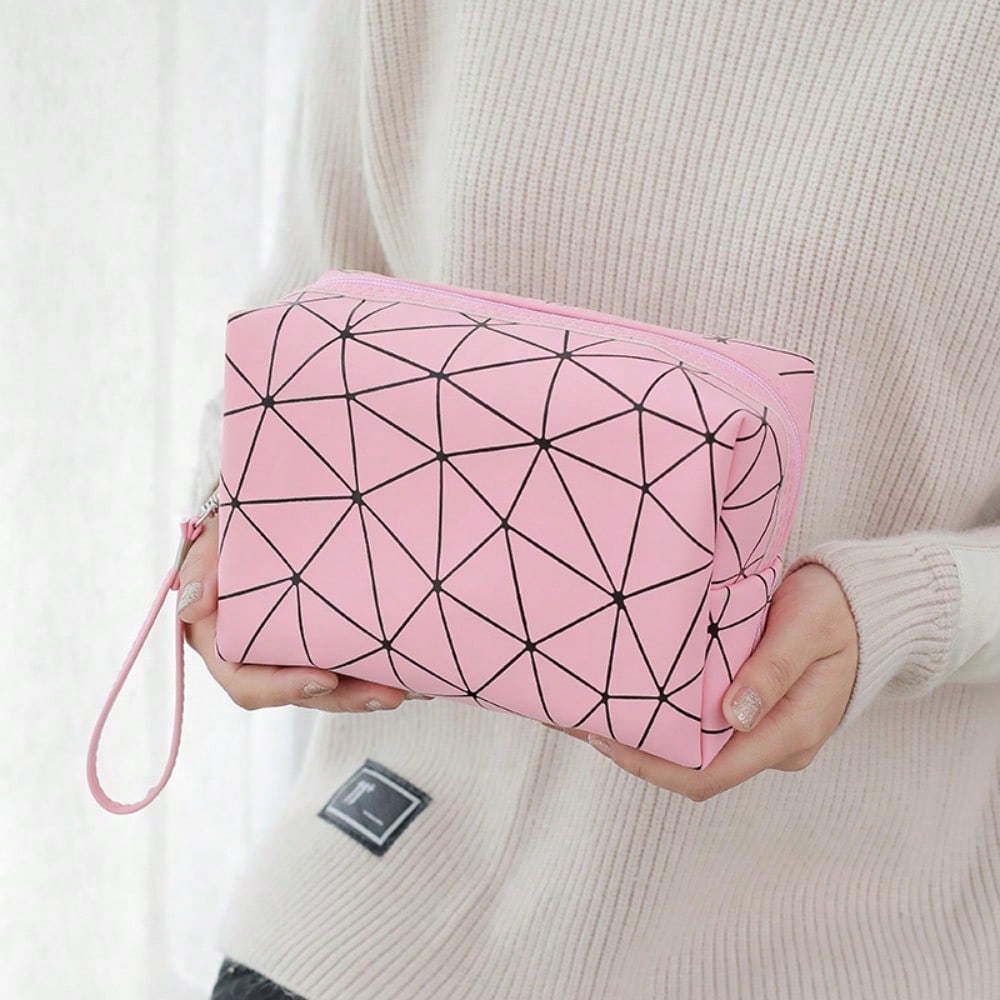 Geometric Luminous Makeup Bag  - Tech Accessories Travel Case ulasan dan harga