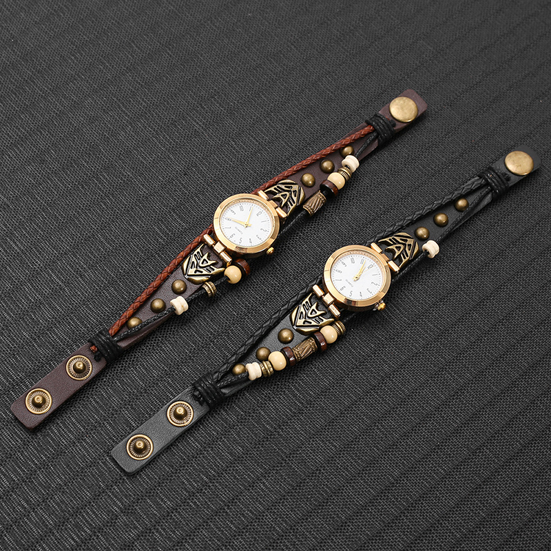 Vintage Leather Quartz Watch H - Tech Wear Accessories ulasan dan harga