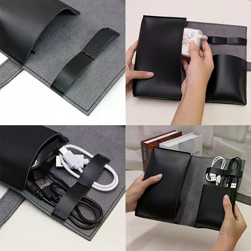 1pc PU Leather Multi-Compartme - Tech Accessories Travel Case ulasan dan harga