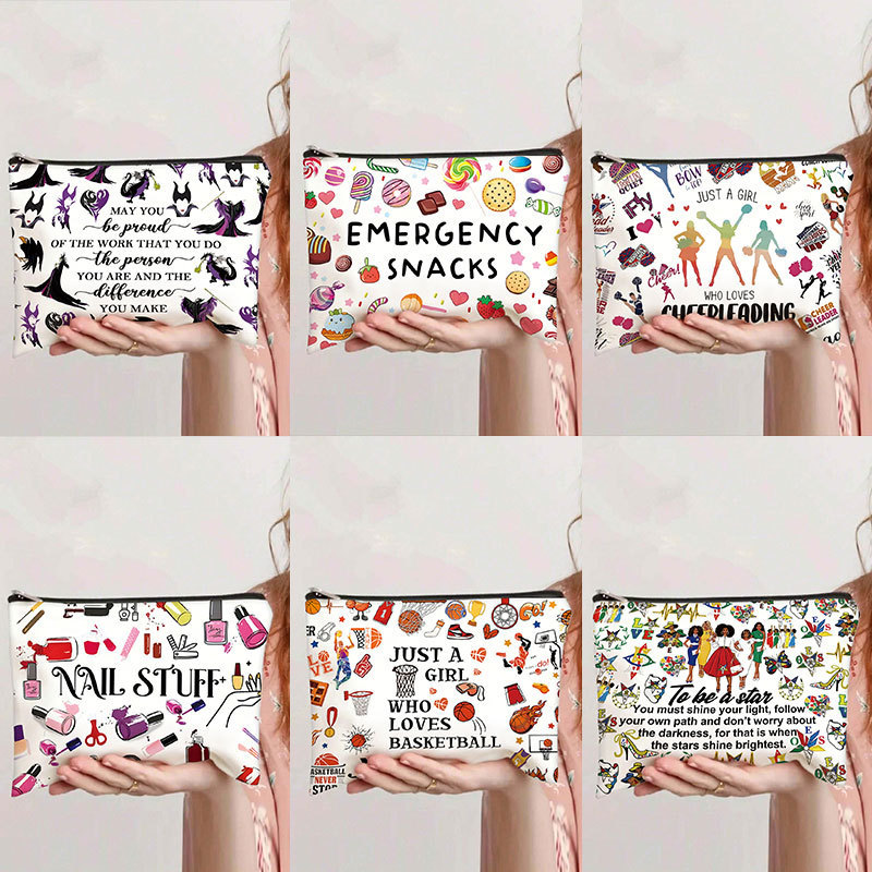 1 PC Women Printed Canvas Make - Tech Accessories Travel Case ulasan dan harga