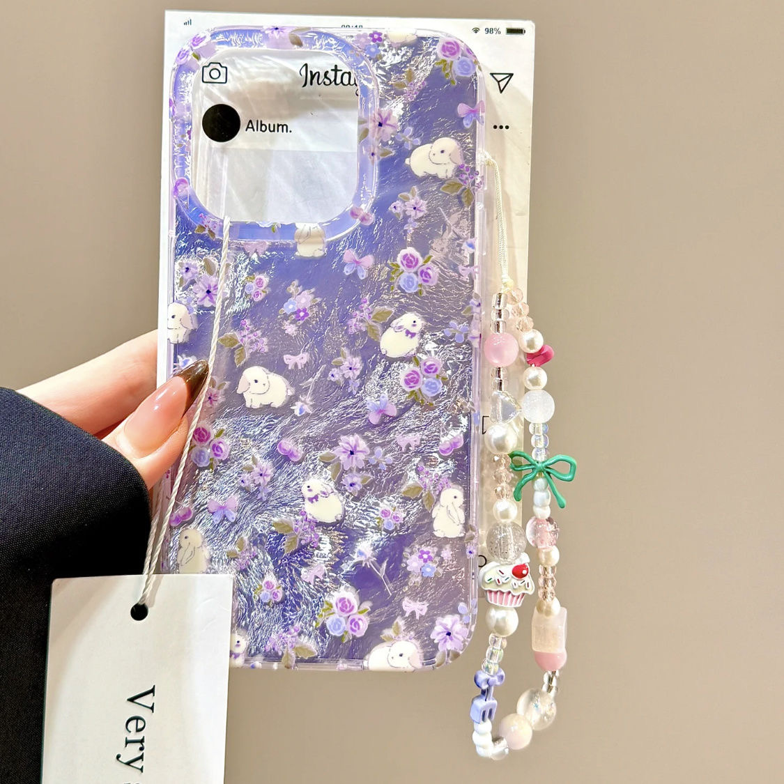 luxury Purple flowered rabbit  - Tech Accessories Apple ulasan dan harga