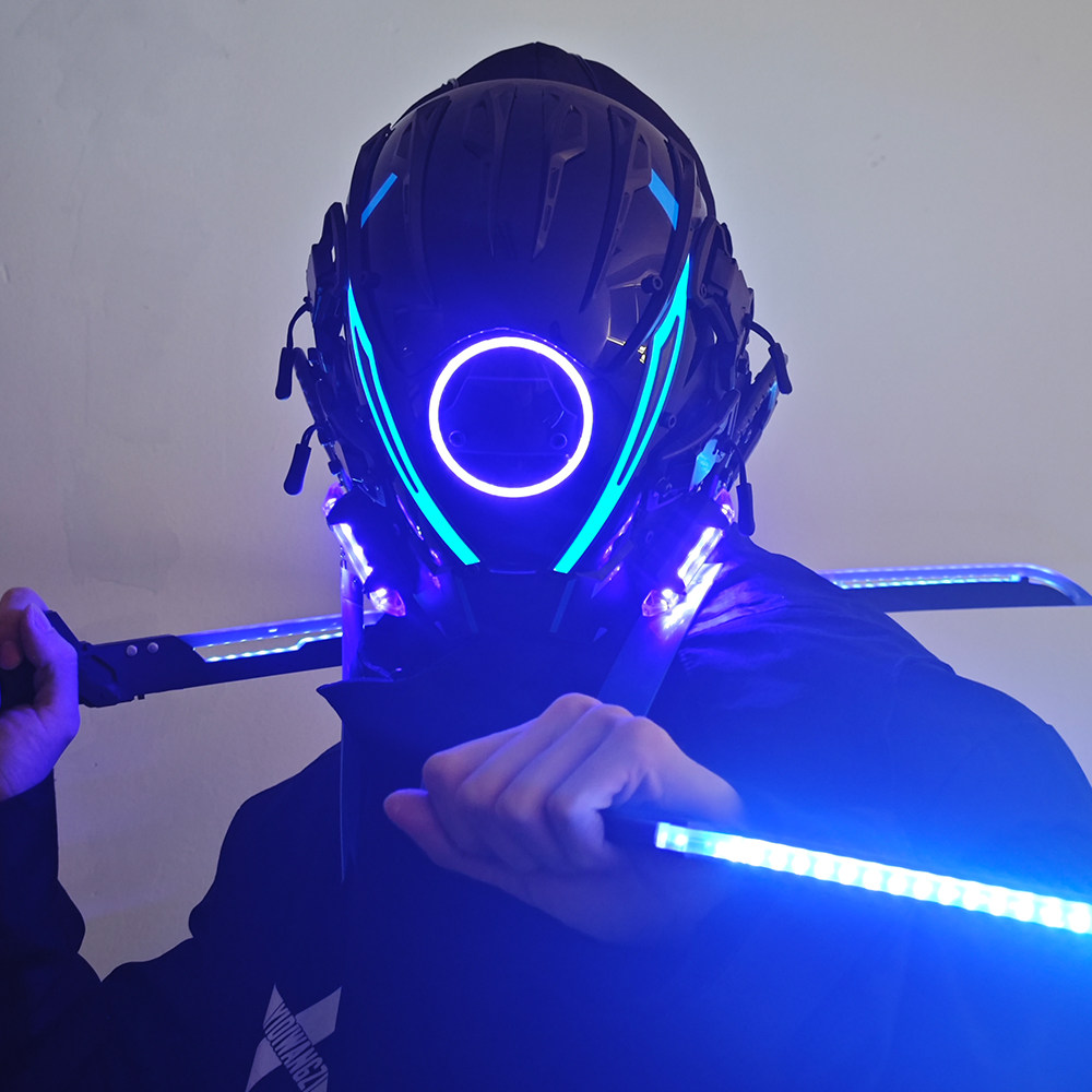 JAUPTO Punk Mask for Men, LED  - Tech Wear Accessories ulasan dan harga