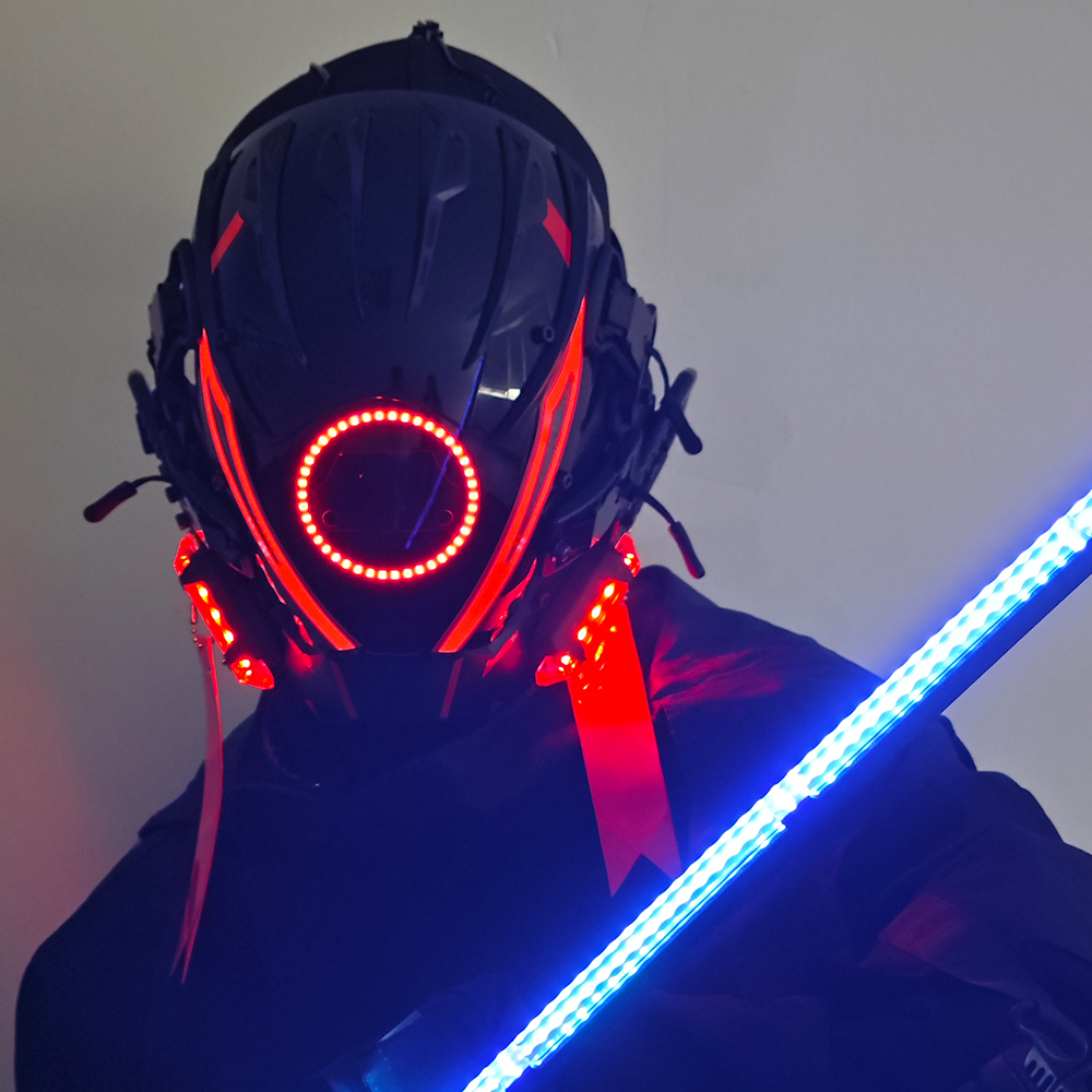 JAUPTO Punk Mask for Men, LED  - Tech Wear Accessories ulasan dan harga