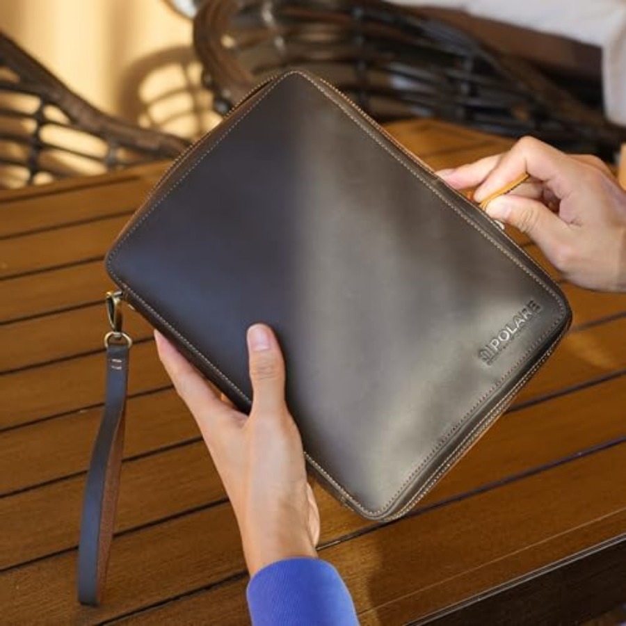 Polare Full Grain Leather Trav - Tech Accessories Travel Case ulasan dan harga