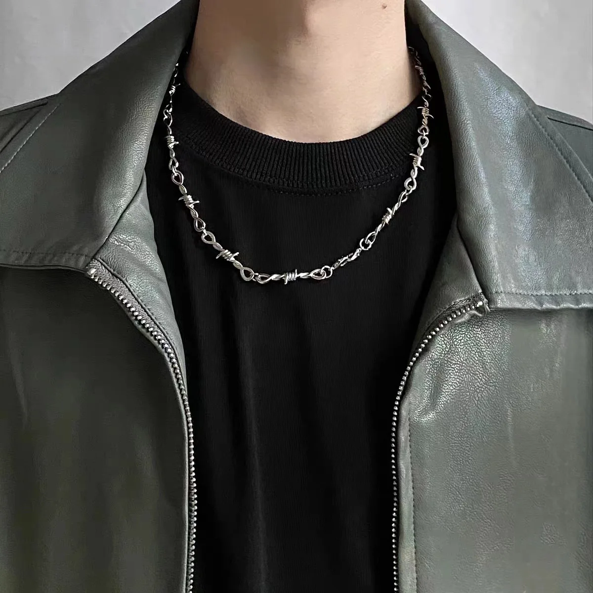 Creative Punk Thorn Necklace B - Tech Wear Accessories ulasan dan harga