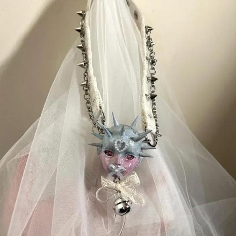 2025 New Punk Y2K Doll Necklac - Tech Wear Accessories ulasan dan harga