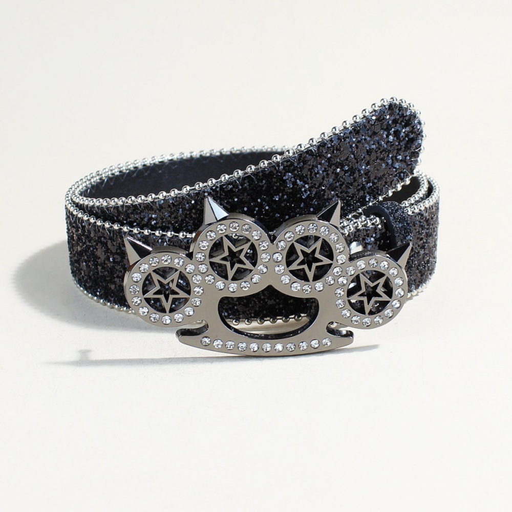 Y2K Rhinestone Belt Punk Knuck - Tech Wear Accessories ulasan dan harga
