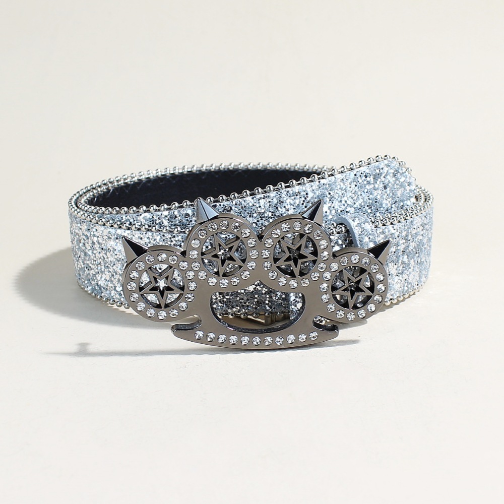 Y2K Rhinestone Belt Punk Knuck - Tech Wear Accessories ulasan dan harga