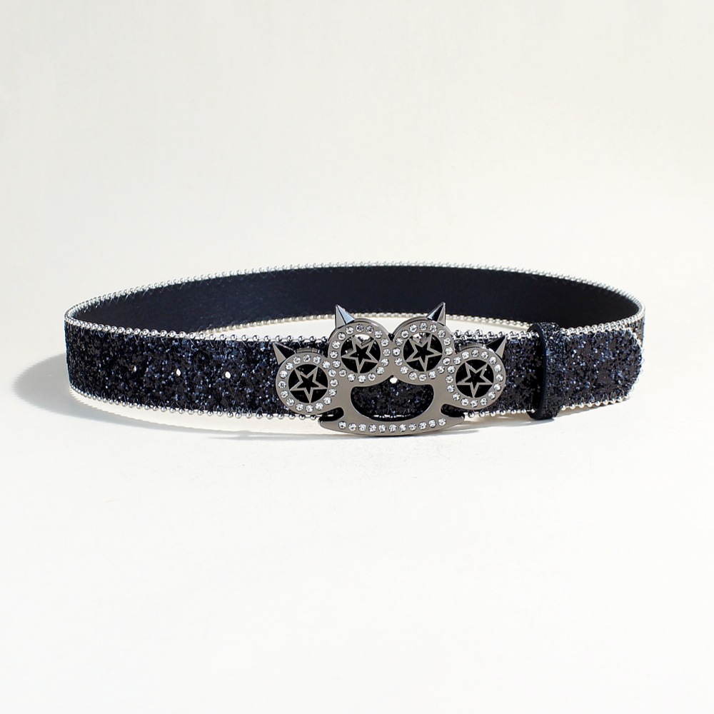 Y2K Rhinestone Belt Punk Knuck - Tech Wear Accessories ulasan dan harga