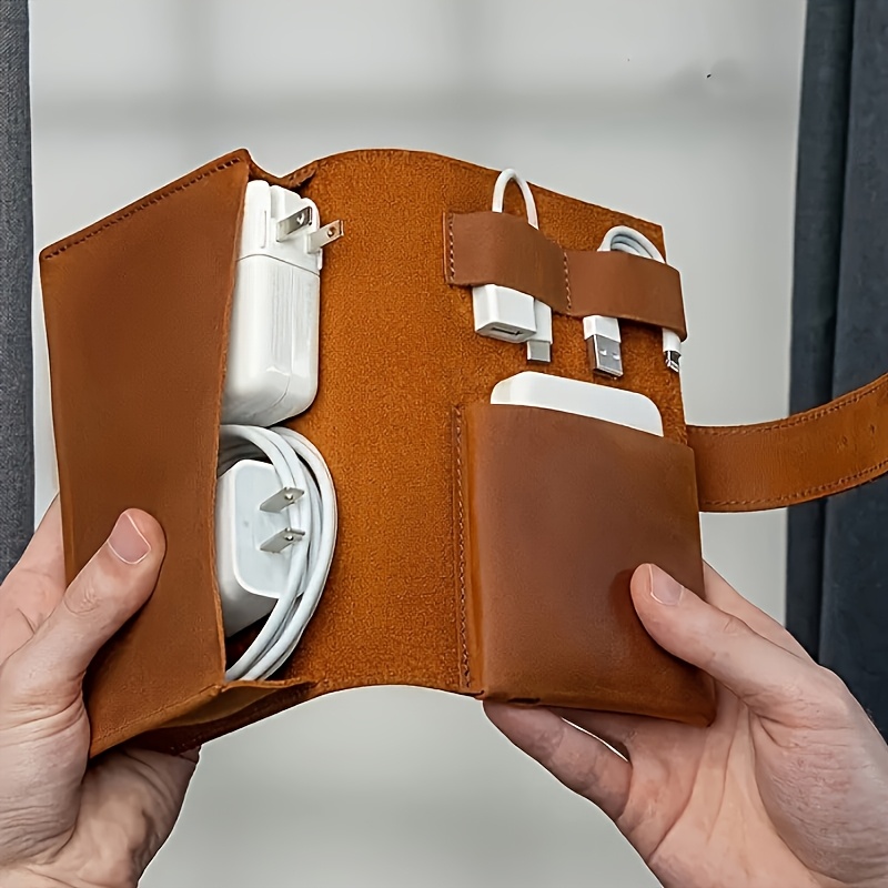 1pc PU Leather Multi-Compartme - Tech Accessories Travel Case ulasan dan harga