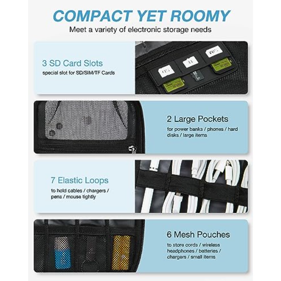 Large Electronics Travel Organ - Tech Accessories Travel Case ulasan dan harga