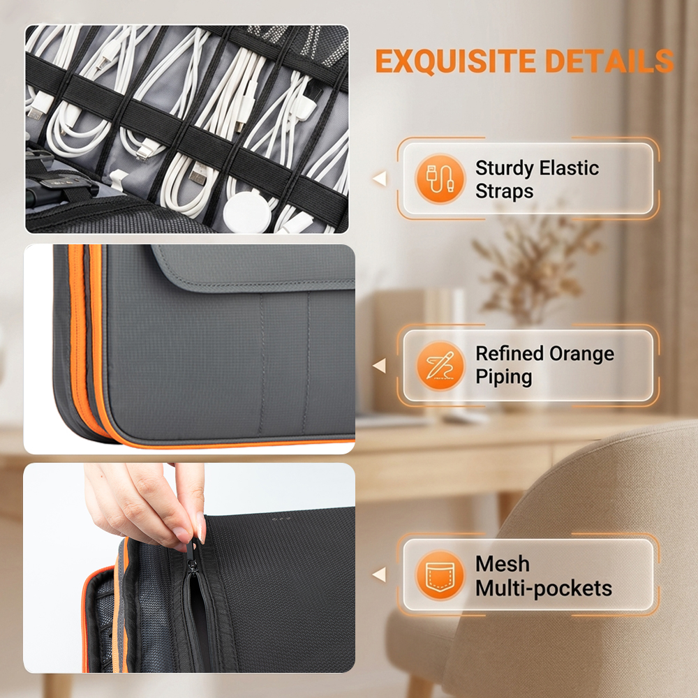 Large Capacity Tech Organizer  - Tech Accessories Travel Case ulasan dan harga
