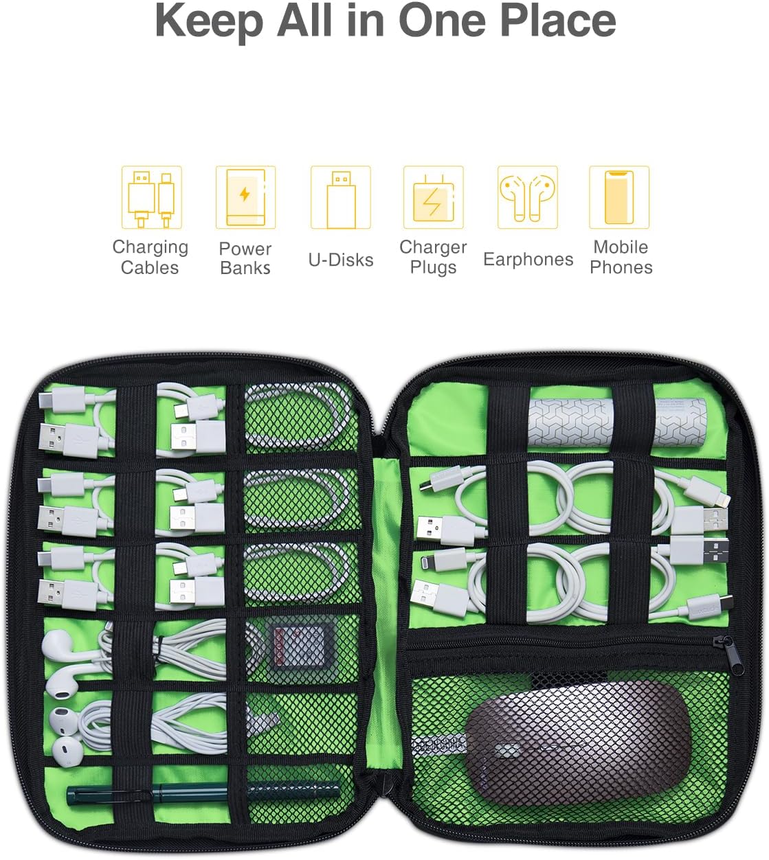 Travel Cable Organizer Bag, Fl - Tech Accessories Travel Case ulasan dan harga