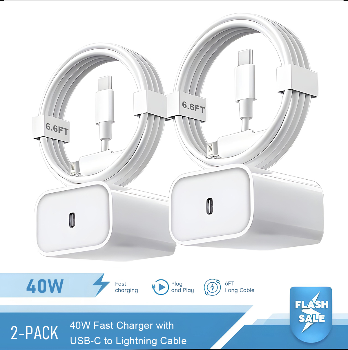 2-4 Set 40W Fast Charger for i - Tech Accessories Apple ulasan dan harga