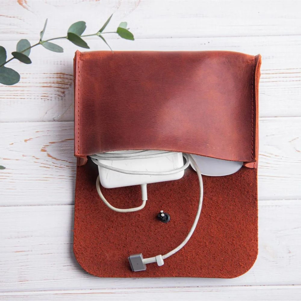Genuine Leather MacBook Mouse  - Tech Accessories Travel Case ulasan dan harga